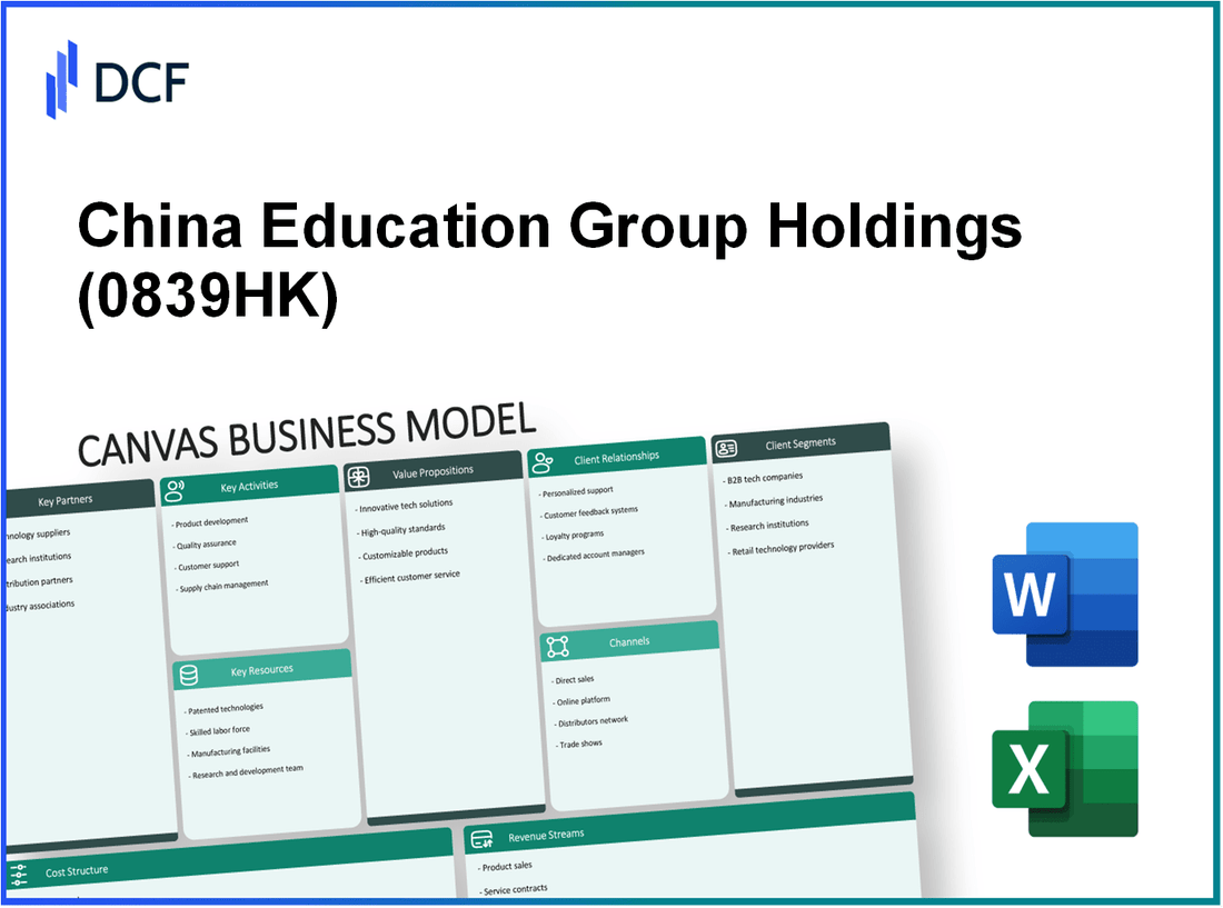 China Education Group Holdings Limited (0839.HK): Canvas Business Model