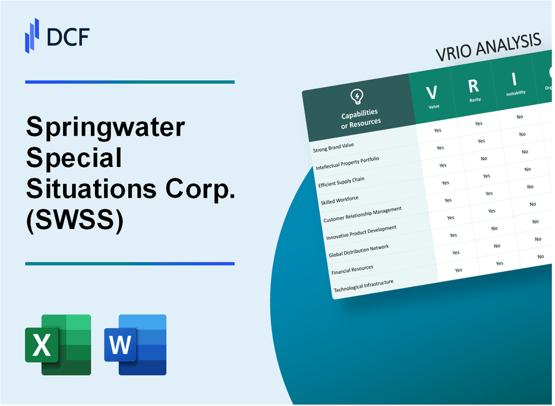 Springwater Special Situations Corp. (SWSS) VRIO Analysis